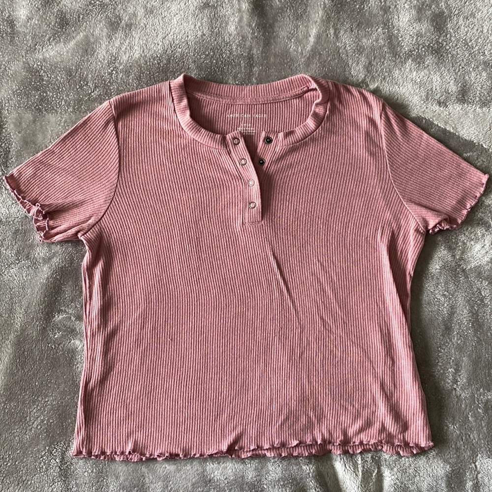 Lettuce edge short sleeve henley | American Eagle